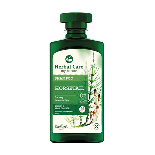 Shampoo for dry and damaged hair with horsetail.