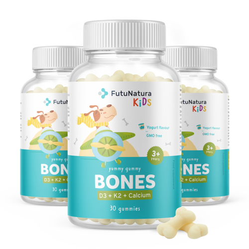 3x BONES - Gummies pour enfants pour les os, ensemble 90 gummies