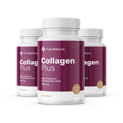 3x Collagène + vitamine C + acide hyaluronique, ensemble 360 comprimés