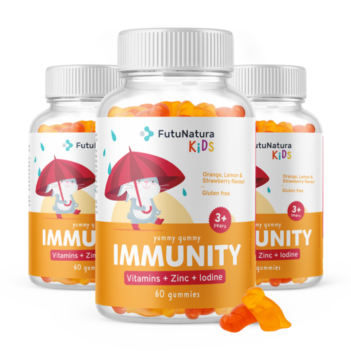 3x IMMUNITY - Gummies pour enfants pour le système immunitaire , 180 gummies au total