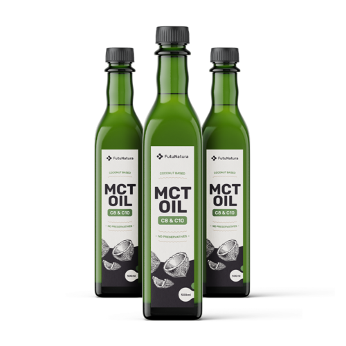 3x MCT C8:C10 Huile de noix de coco Premium, 1500 ml au total