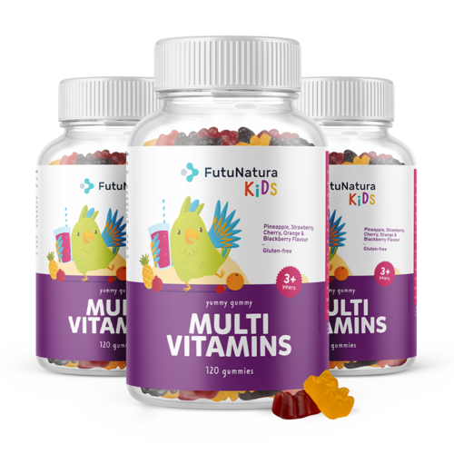 3x MULTI VITAMINS – Gummies multivitaminés pour enfants, ensemble 360 gummies