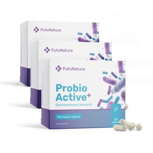 3x Probio Active PLUS - Saccharomyces boulardii 250 mg, ensemble 60 gélules