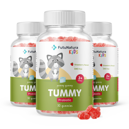 3x TUMMY - Gummies pour enfants pour la digestion, ensemble 90 gummies