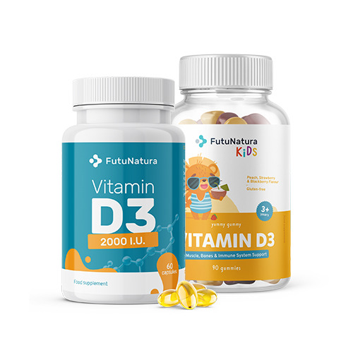Vitamine D3 Family pack, 60 gélules + 90 gummies