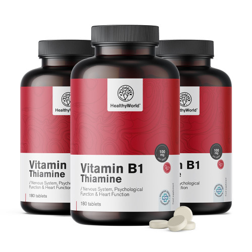 3x Vitamine B1 - thiamine 100 mg, ensemble 540 comprimés