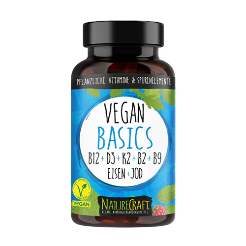Vitamines et minéraux végétaliens de base.