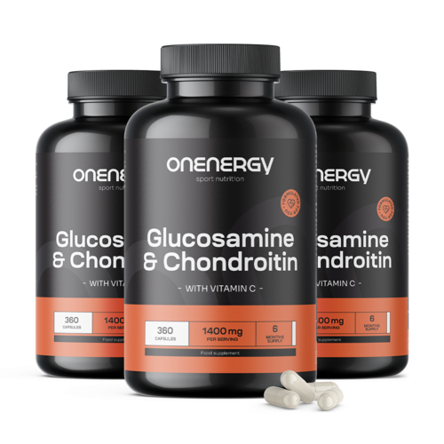 3x Glucosamine + chondroïtine 1400 mg, ensemble 1080 gélules