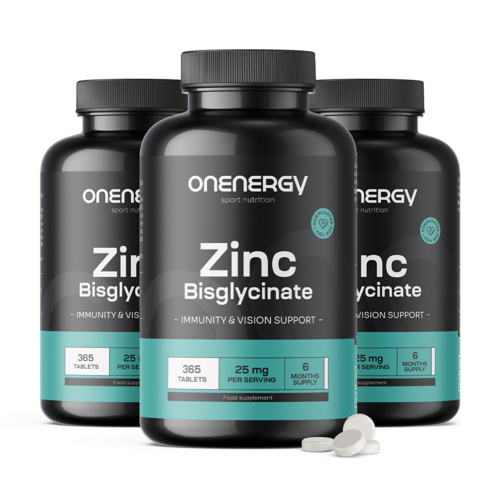 3x Bisglycinate de zinc 25 mg, ensemble 1095 comprimés