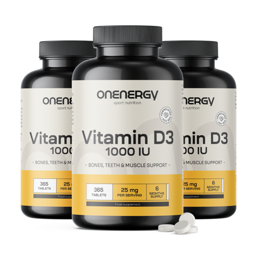 3x Vitamine D3 1000 UI, ensemble 1095 comprimés