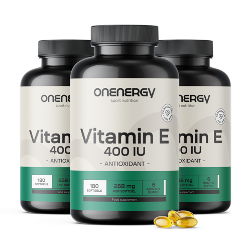 3x Vitamine E 400 ui, ensemble 540 gélules molles