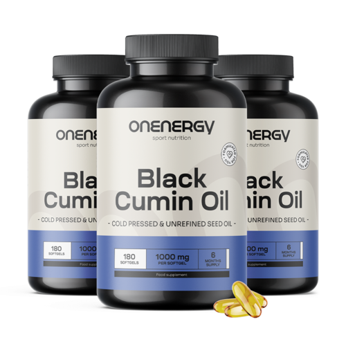 3x Huile de cumin noir 1000 mg, ensemble 540 gélules molles