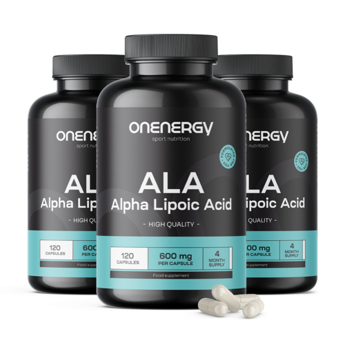 3x ALA - acide alpha-lipoïque 600 mg, ensemble 360 gélules