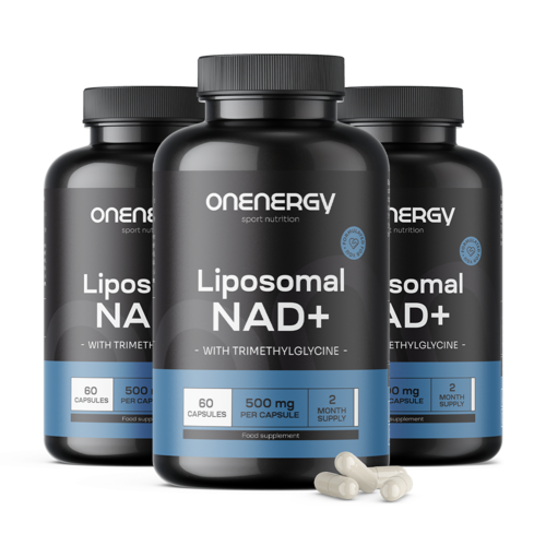 3x NAD+ liposomal 500 mg - avec triméthylglycine, ensemble 180 gélules