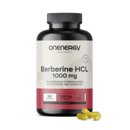 Berbérine HCL 1000 mg – avec pipérine et chrome, 180 gélules