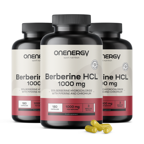 3x Berberine HCL 1000 mg - avec pipérine et chrome, ensemble 540 gélules