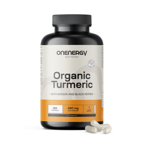 BIO Curcuma avec gingembre et poivre noir, 365 gélules