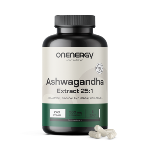 Ashwagandha 500 mg – extrait 25:1, 240 gélules
