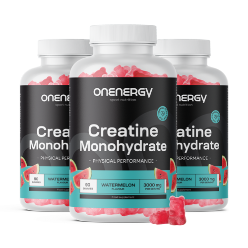 3x Créatine monohydrate 3000 mg – pastèque, ensemble 270 gummies