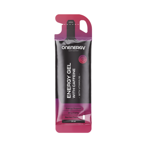 Gel énergétique à la caféine – fruits rouges, 31 ml