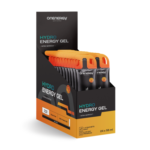 Gel énergétique Hydro – orange, 24 x 55 ml