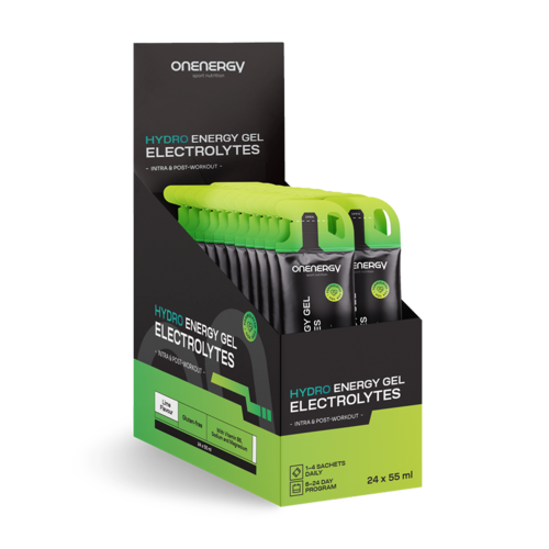 Gel énergétique Hydro avec électrolytes – citron vert, 24 x 55 ml