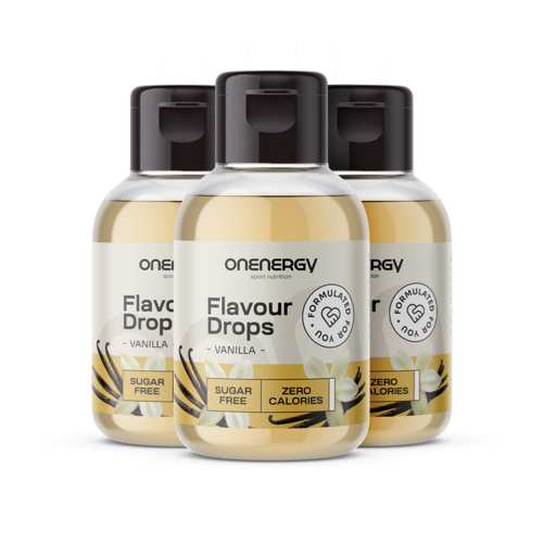 3x Gouttes Flavour Drops avec édulcorant – vanille, ensemble 150 ml