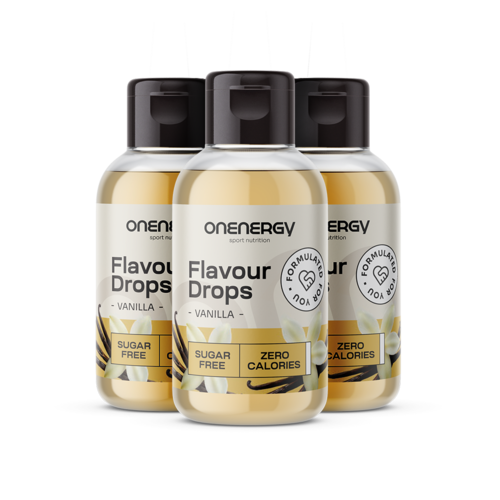 3x Gouttes Flavour Drops avec édulcorant – vanille, ensemble 150 ml
