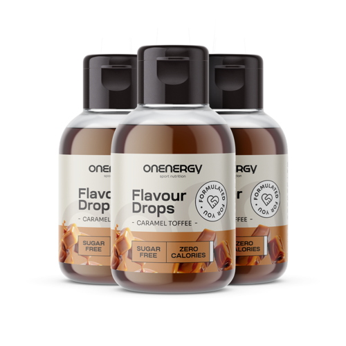 3x Gouttes Flavour Drops avec édulcorant – caramel toffee, ensemble 150 ml