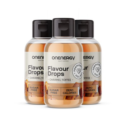 3x Gouttes Flavour Drops avec édulcorant – caramel toffee, ensemble 150 ml