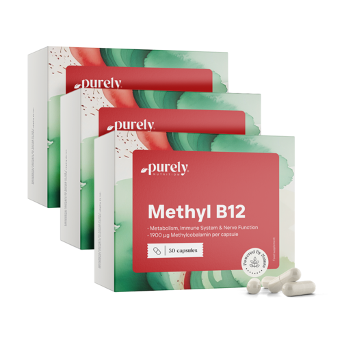 3x Vitamine B12 - méthylcobalamine, ensemble 90 gélules