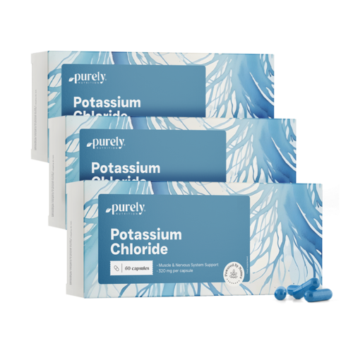 3x Chlorure de potassium, ensemble 180 gélules