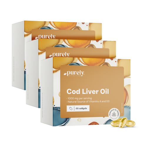 3x Huile de foie de morue 1000 mg, ensemble 180 gélules molles