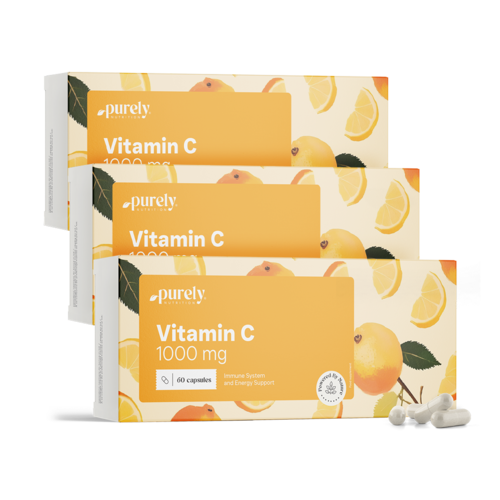 3x Vitamine C 1000 mg, ensemble 180 gélules