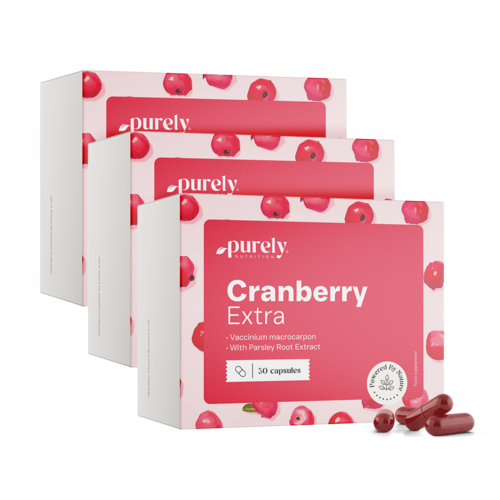 3x Cranberry Extra - extrait de canneberge et de persil, ensemble 90 gélules