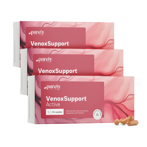 3x VenoxSupport Active – pour les jambes lourdes et fatiguées, ensemble 180 gélules