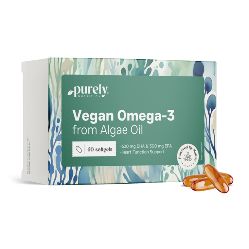 Oméga-3 végétalien 1100 mg - à base d'algues, 60 gélules molles