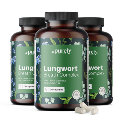 3x Lungwort Breath Complex – pulmonaire avec thym et eucalyptus, ensemble 540 gélules