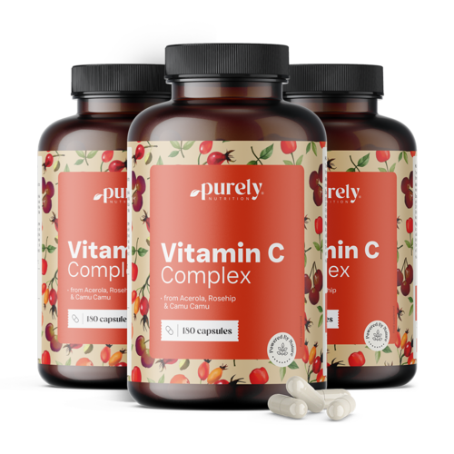 3x Vitamine C Complexe – à base d’acérola, cynorrhodon et camu camu, ensemble 540 gélules