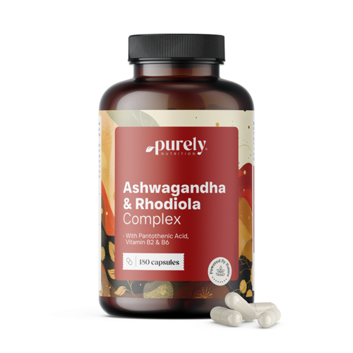 Ashwagandha et rhodiola – complexe pour performance physique et mentale, 180 gélules