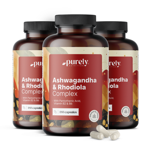 3x Ashwagandha et rhodiola – complexe pour performance physique et mentale, ensemble 540 gélules