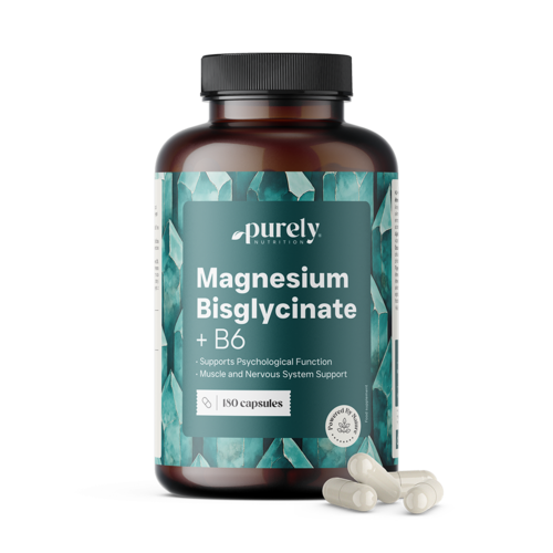 Bisglycinate de magnésium avec vitamine B6, 180 gélules