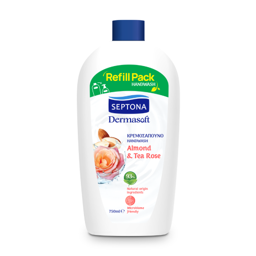 Savon mains Dermasoft - amande et rose