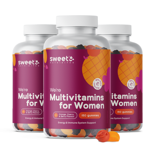 3x Multivitamines pour femmes, ensemble 450 gummies