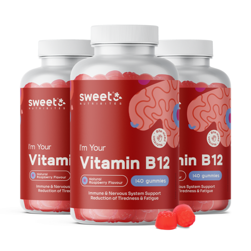 3x Vitamine B12 500 µg, ensemble 420 gummies