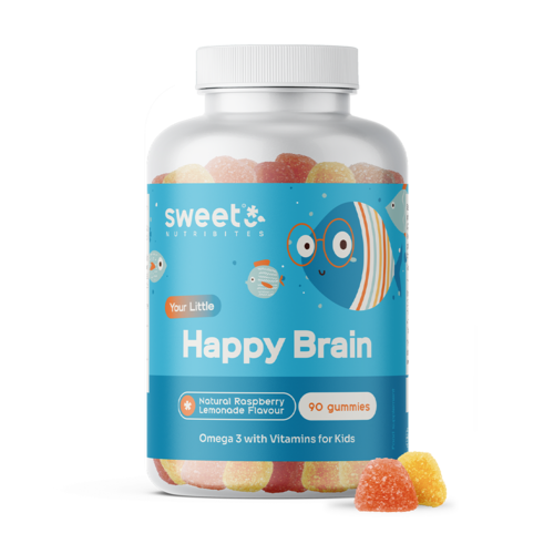 Happy Brain – Gummies pour enfants aux acides gras oméga-3, 90 gummies