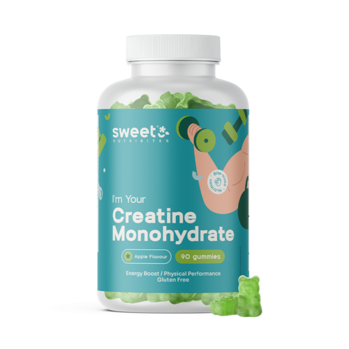 Créatine monohydrate 3000 mg – pomme, 90 gummies