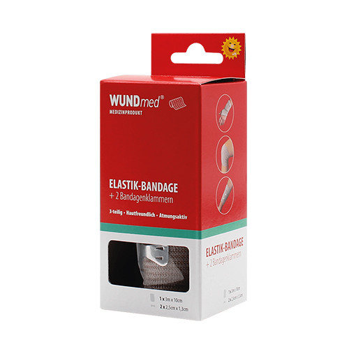 Bandage de compression élastique.