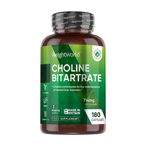 Bitartrate de choline 714 mg en capsules.