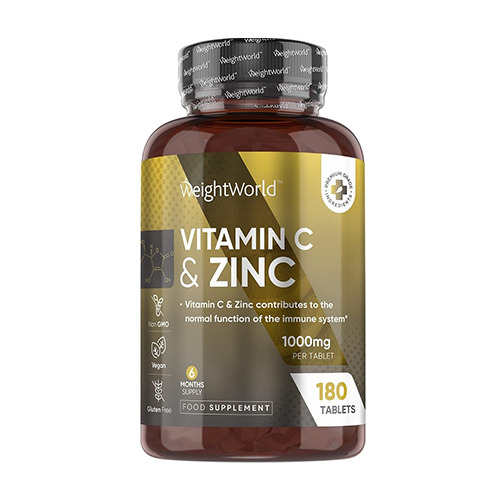 Vitamine C + zinc en comprimés.